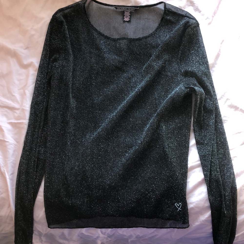 Victoria’s Secret black sparkly mesh top